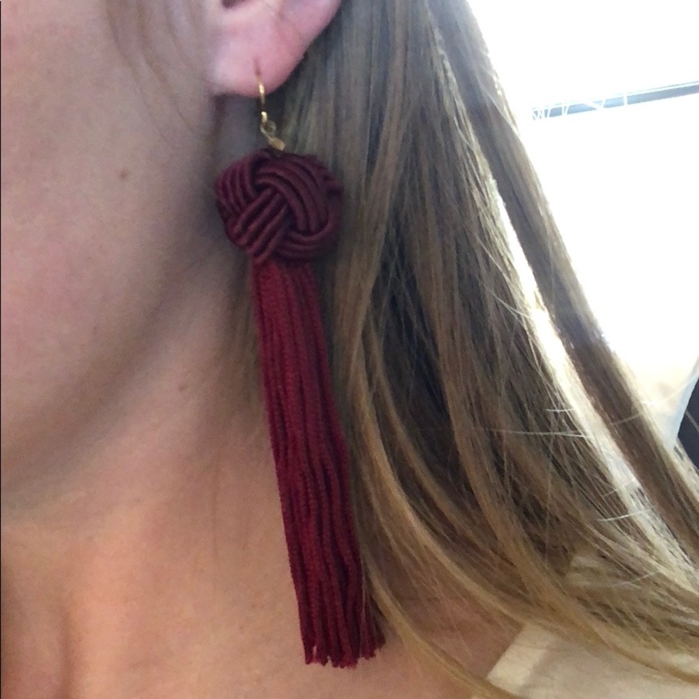 Crimson knot earrings